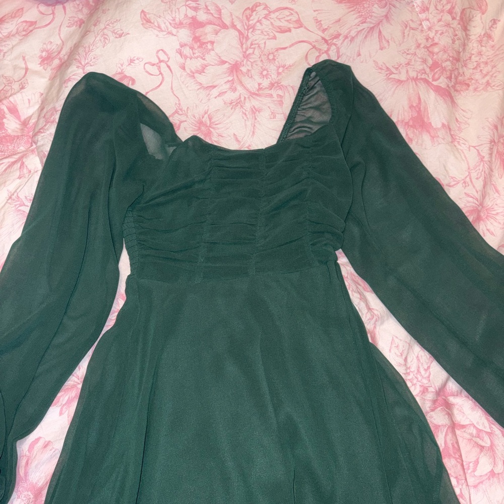 Altar'd State Forest Green Long Sleeve Dress